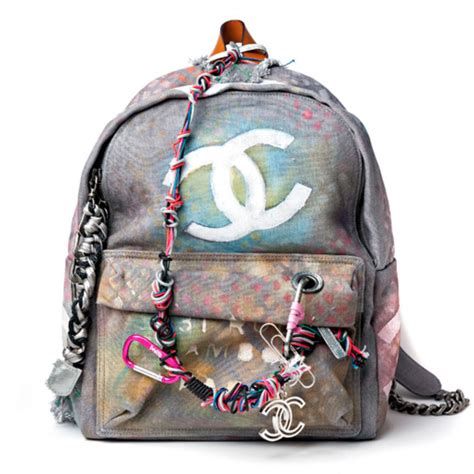 chanel black pvc backpack|authentic Chanel graffiti backpack.